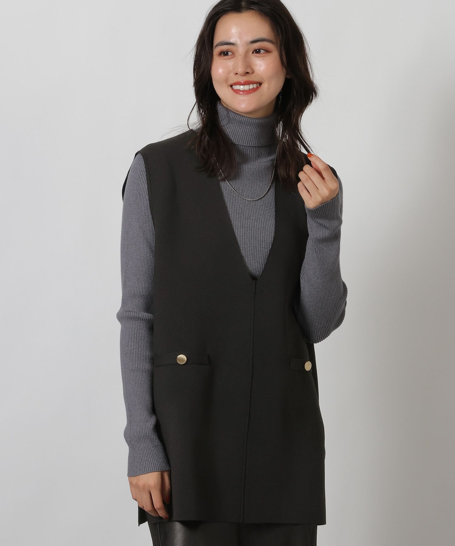 楽天市場】vネックロングベストの通販