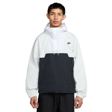 NIKE ビッグスウッシュアノラックジャケットS ブラック×ネオンイエロー