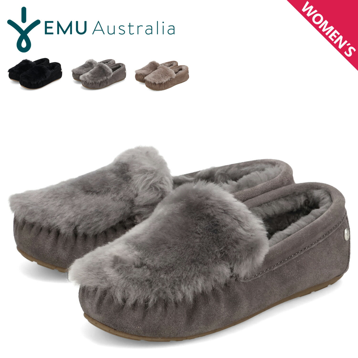 楽天市場】emu モカシン（カラーグレー）（レディース靴｜靴）の通販