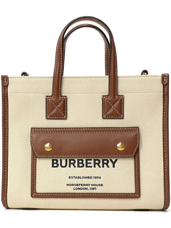 BURBERRY】バーバリー『ミニ ツートン キャンバス＆レザー