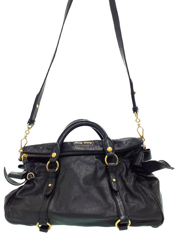 楽天市場】miumiu 2wayバッグ サイドリボンの通販