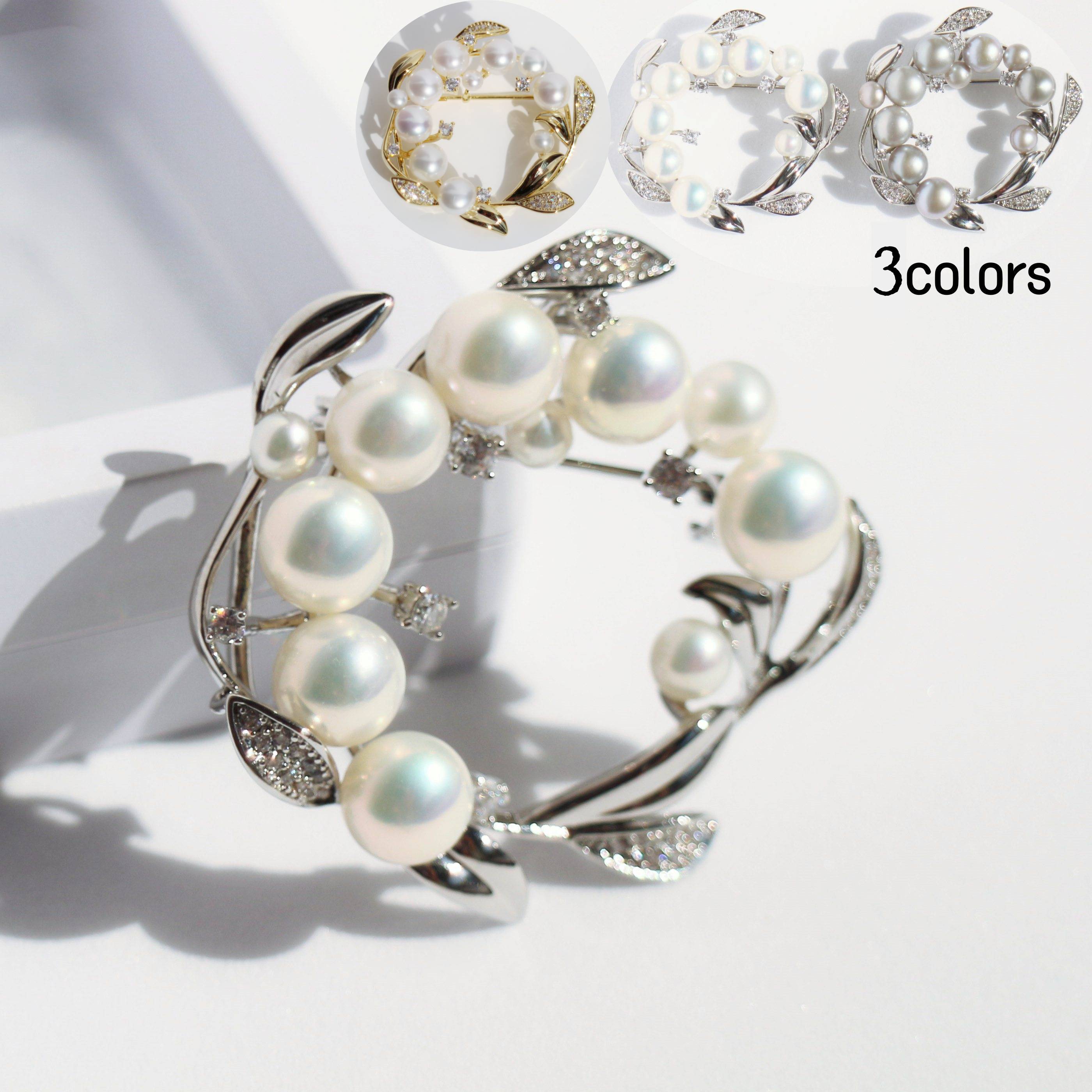 楽天市場】ブローチ サークル 本真珠の通販