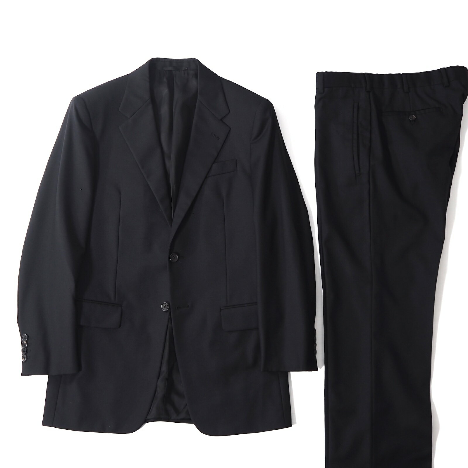 プラダスーツセットアップ46 紺色モヘヤ混生地