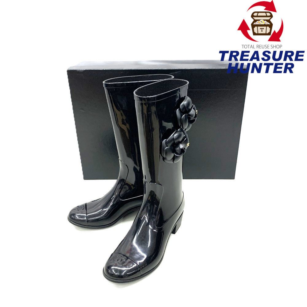 楽天市場】シャネル レイン ブーツ カメリアの通販