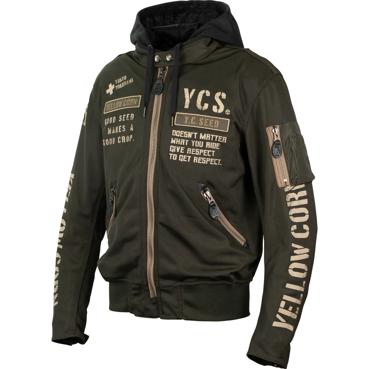 楽天市場】イエローコーン メッシュジャケット（カラーカーキグリーン