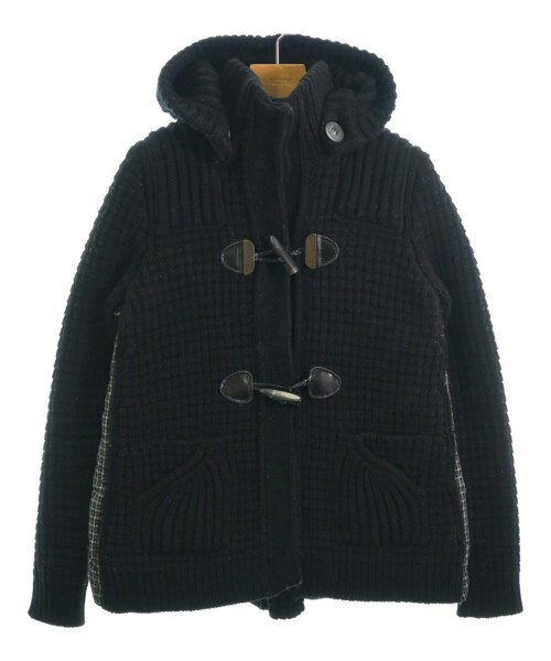 ◇Bark Barkバーク ニット切替ダウンジャケット ブラック黒 L フード