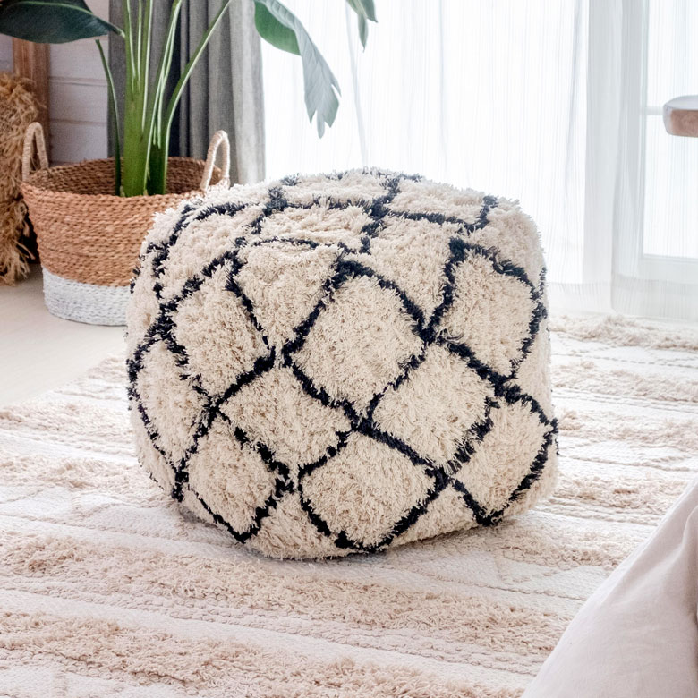 楽天市場】モロッコ プフ（クッション・座布団｜インテリア・寝具