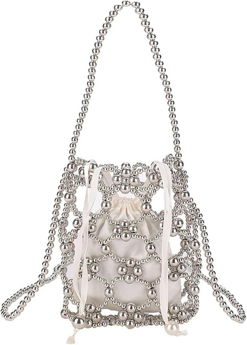 楽天市場】ビーズバッグ シルバーの通販