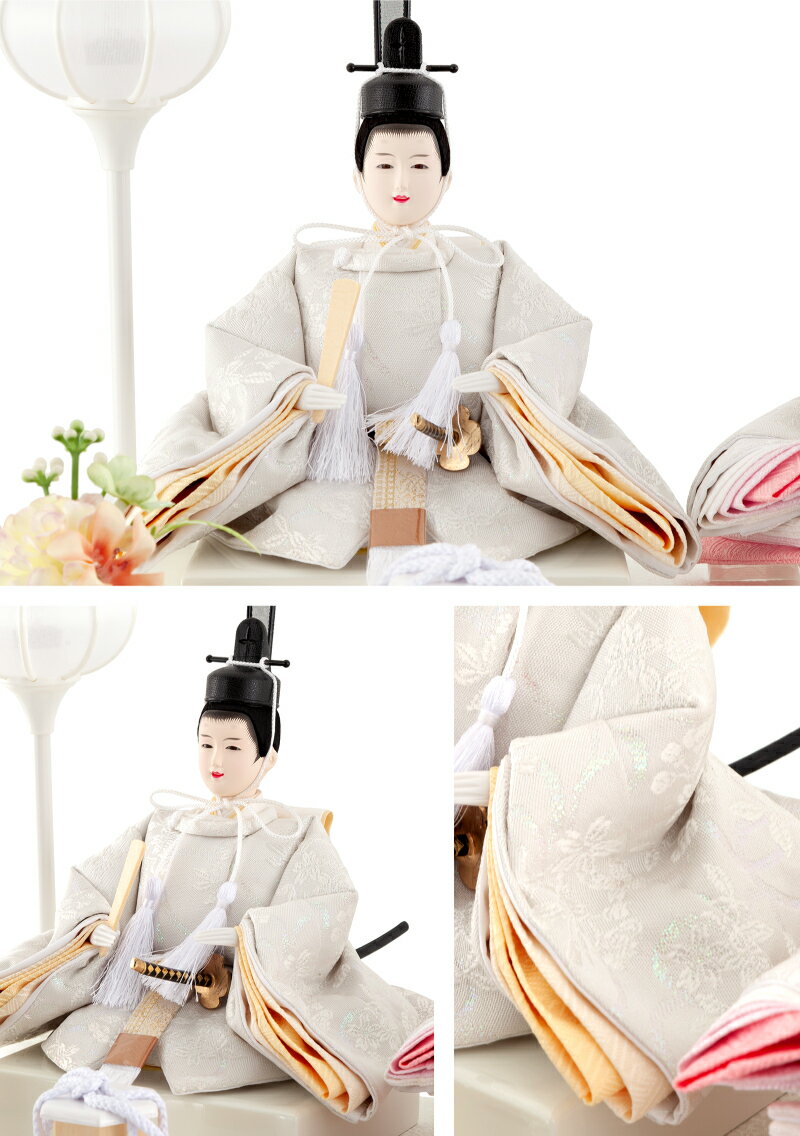 雛人形 コンパクト ひな人形 雛 ケース飾り 親王飾り 刺繍バック