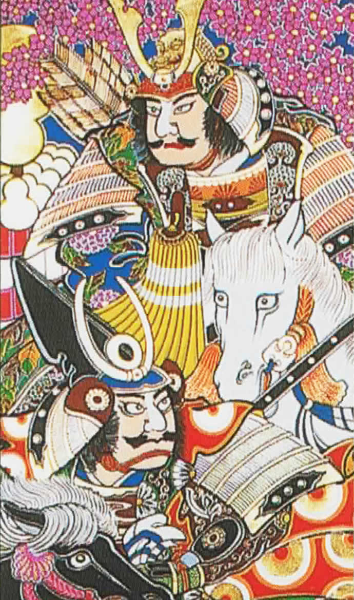 武者絵のぼり 大畑 武者幟 太閤七人衆 7.2m 金箔入 綾織 家紋・名入れ