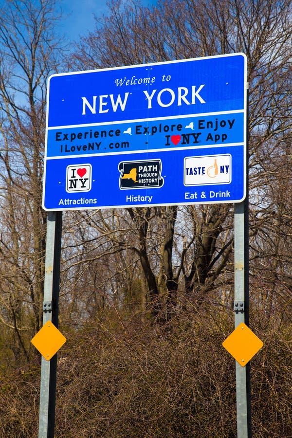 Welcome To New York State Sign Stock Photos - Free & Royalty-Free