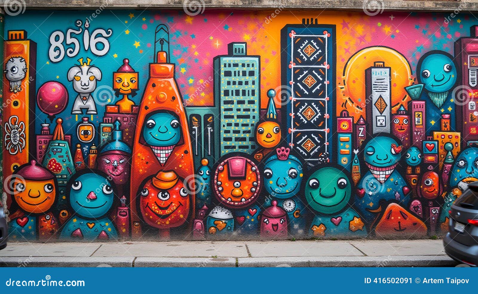 Graffiti Galore: the Colorful Chaos of Street Art Stock