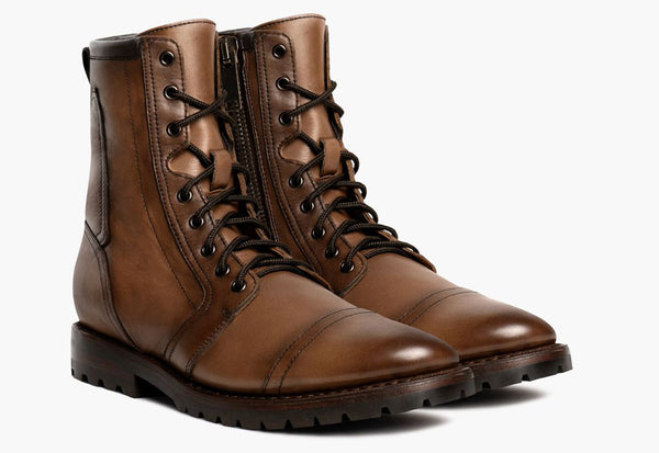 Men's Casa Moto Zip-Up Boot in Tan 'Amber Wheat' - Thursday