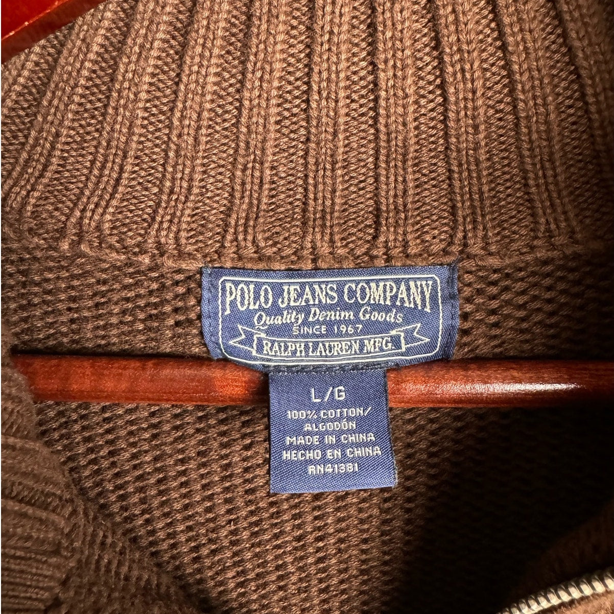 VTG 90s Polo Jeans Co Knit Q Zip Sweater L – Thrift Haven Vintage