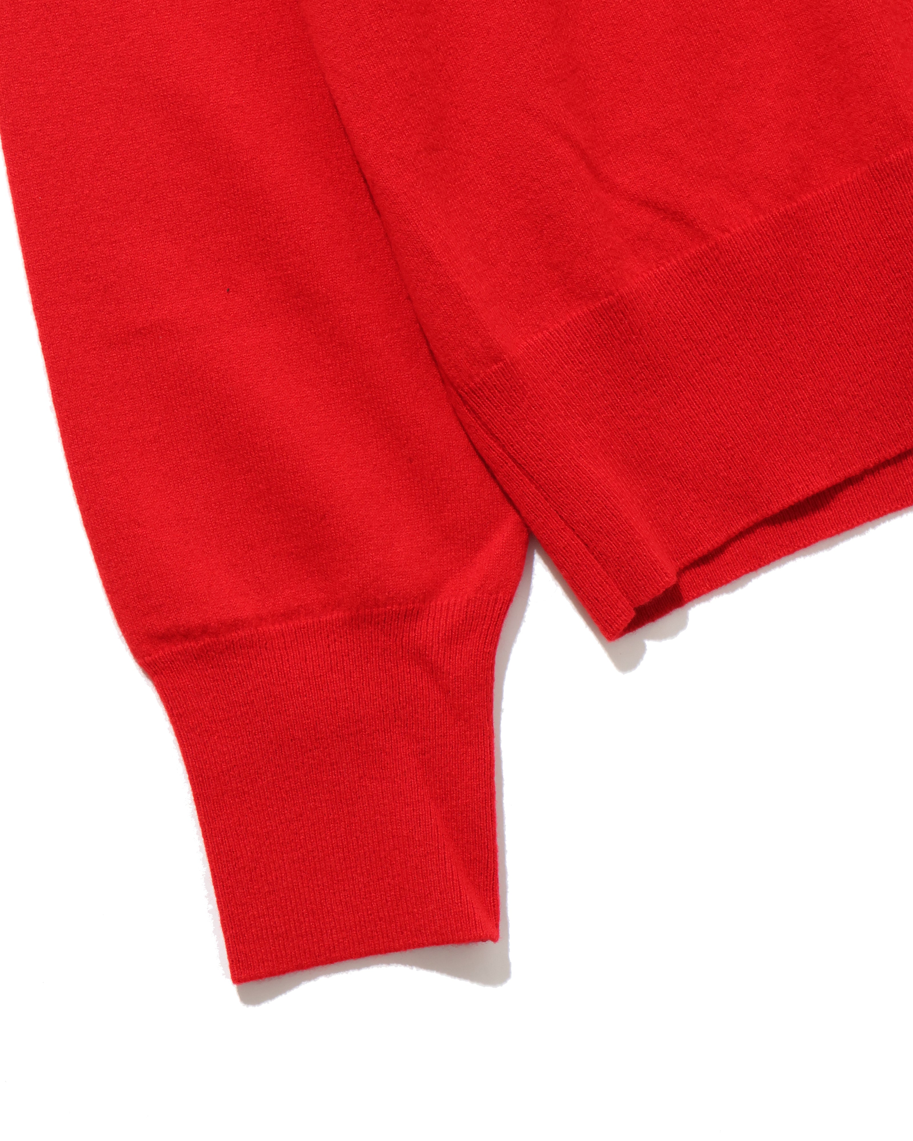 HIGH TWIST WOOL KNIT V-NECK P/O RED – TIME AFTER TIME