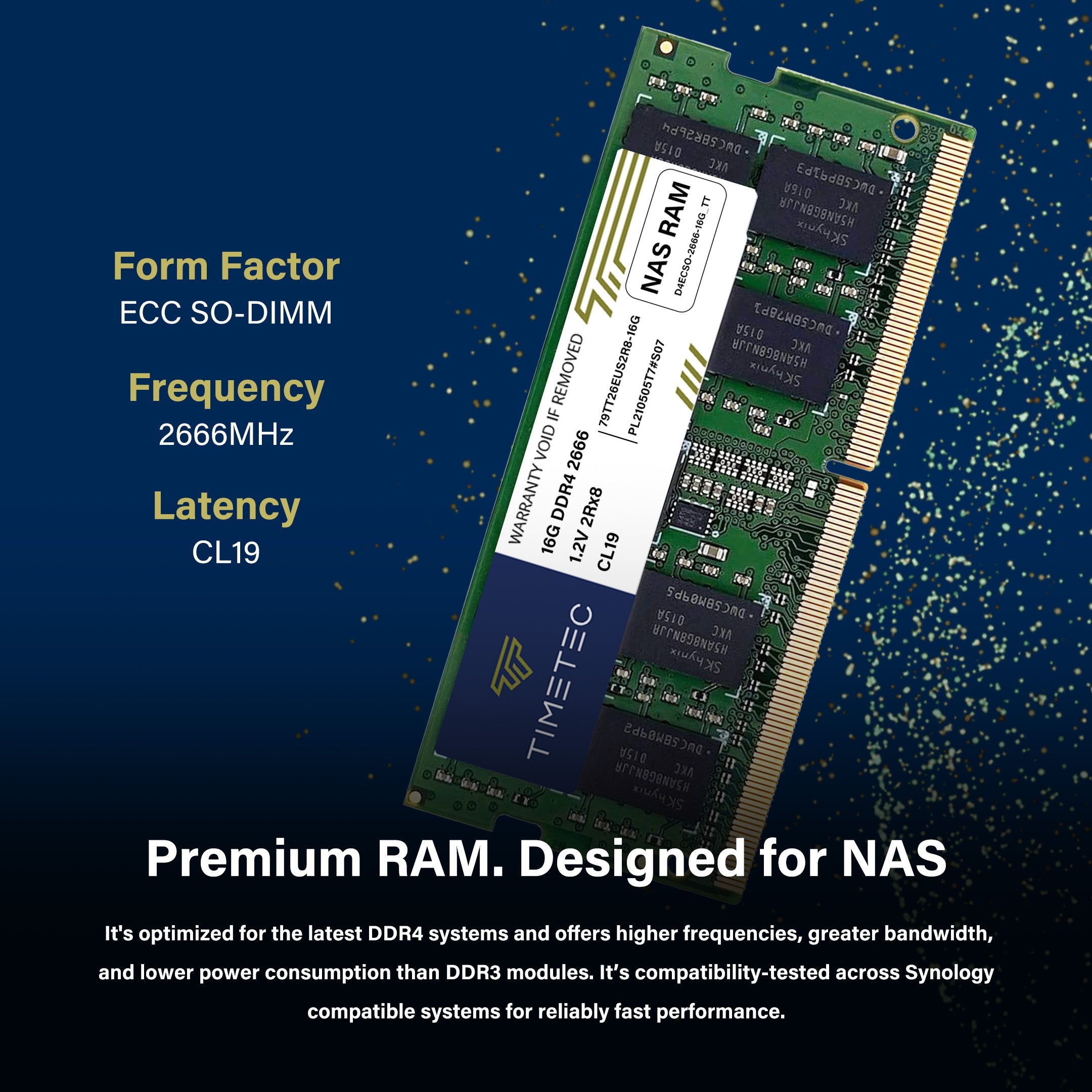 TIMETEC DDR4-2666 DDR4 ECC Unbuffered NAS Memory