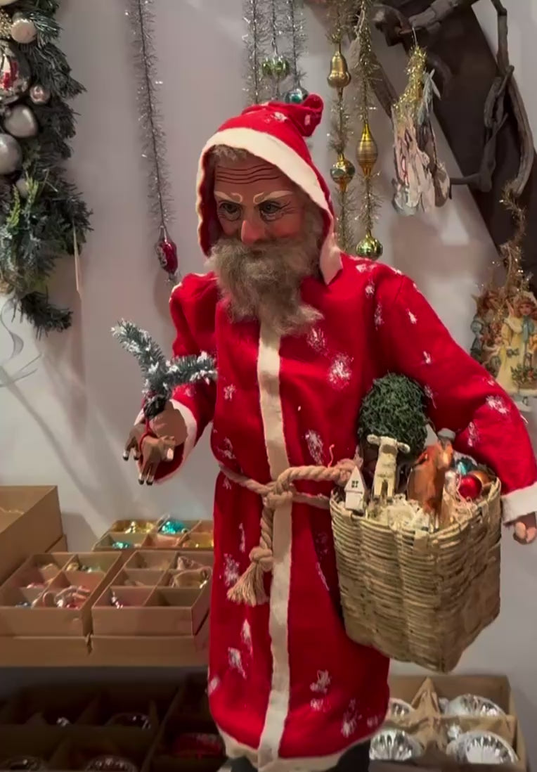 Vintage Inspired Clockwork Nodding Santa “Belsnickle” 23 1/2in