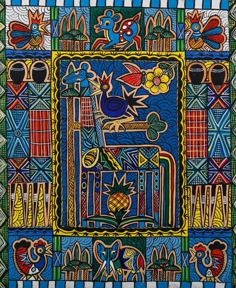 シマウマの親子/鳥 - ティンガティンガオンラインショップ