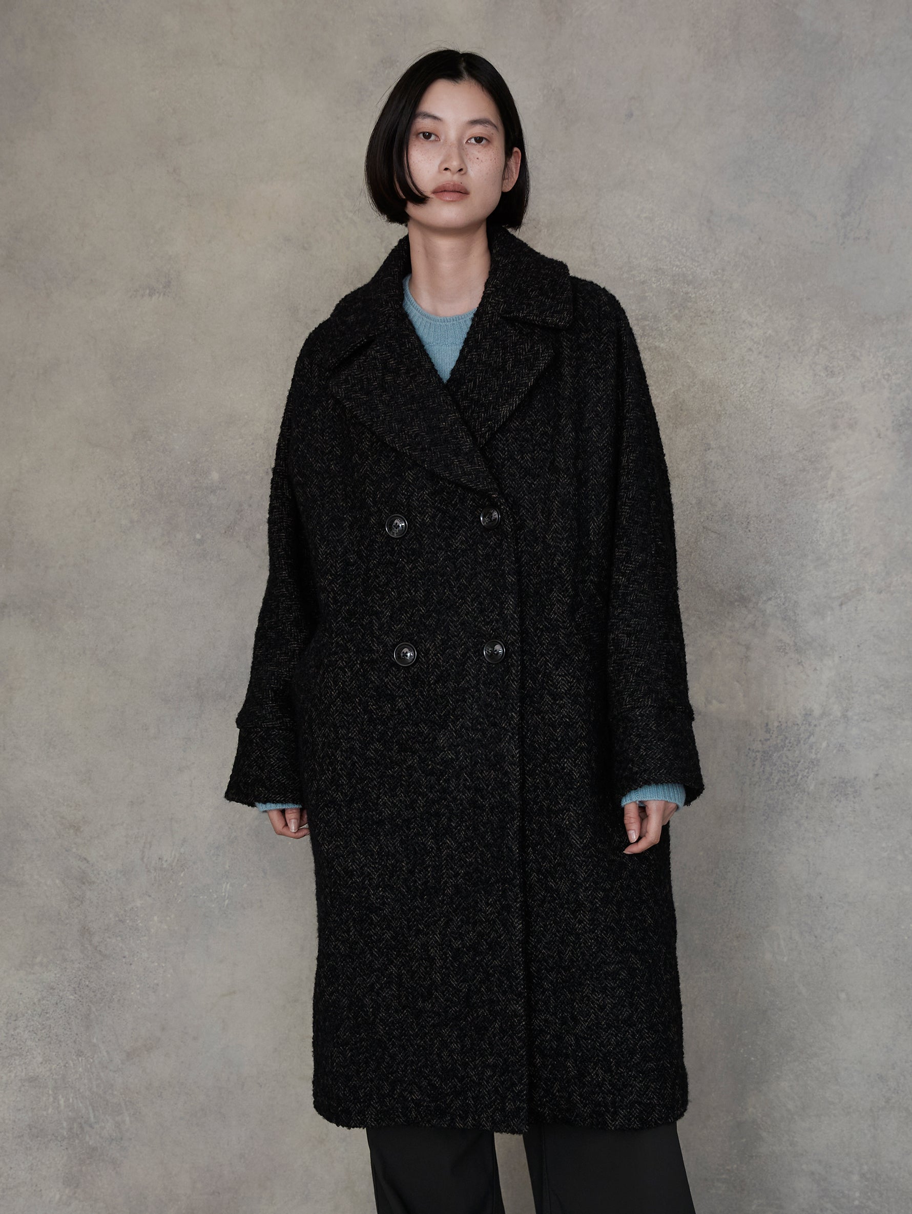 ミックスツイードテントコート/TBEA-271