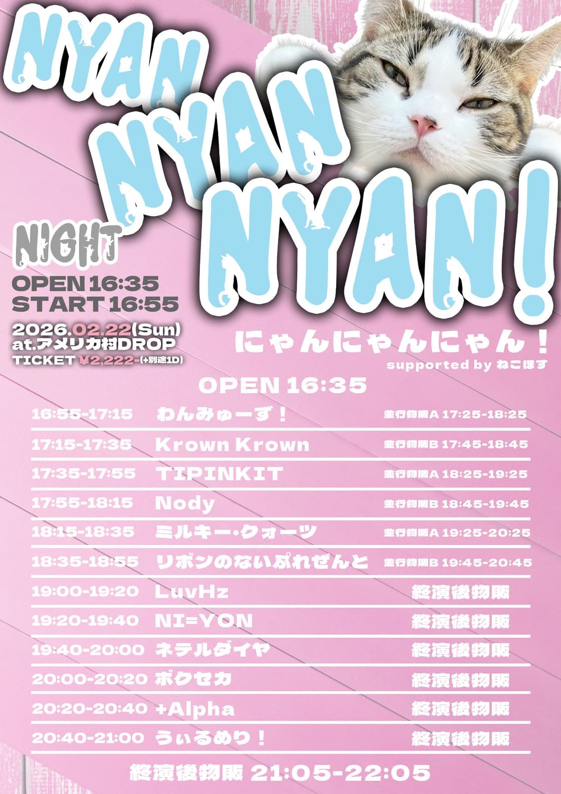 にゃんにゃんにゃん！ supported by ねこほす -NIGHT- | TicketDive