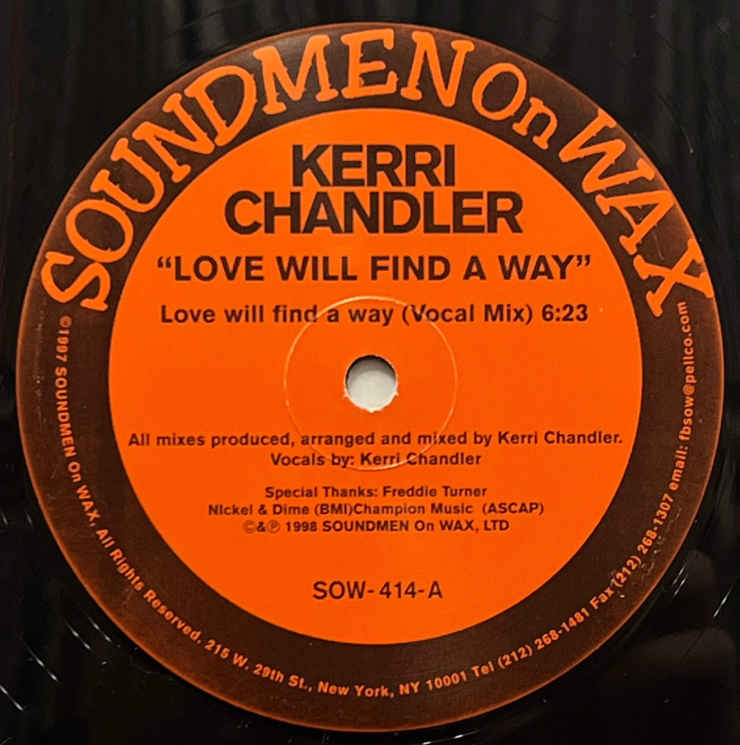 KERRI CHANDLER / Love Will Find A Way (Soundmen On Wax – SOW-414