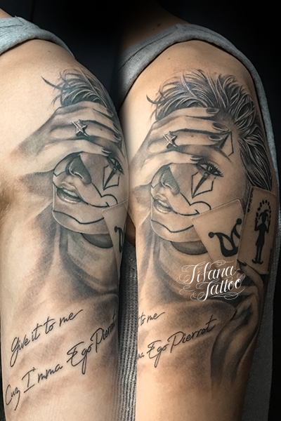 クラウンガールのタトゥー – Tifana Tattoo – 東京・渋谷のタトゥー