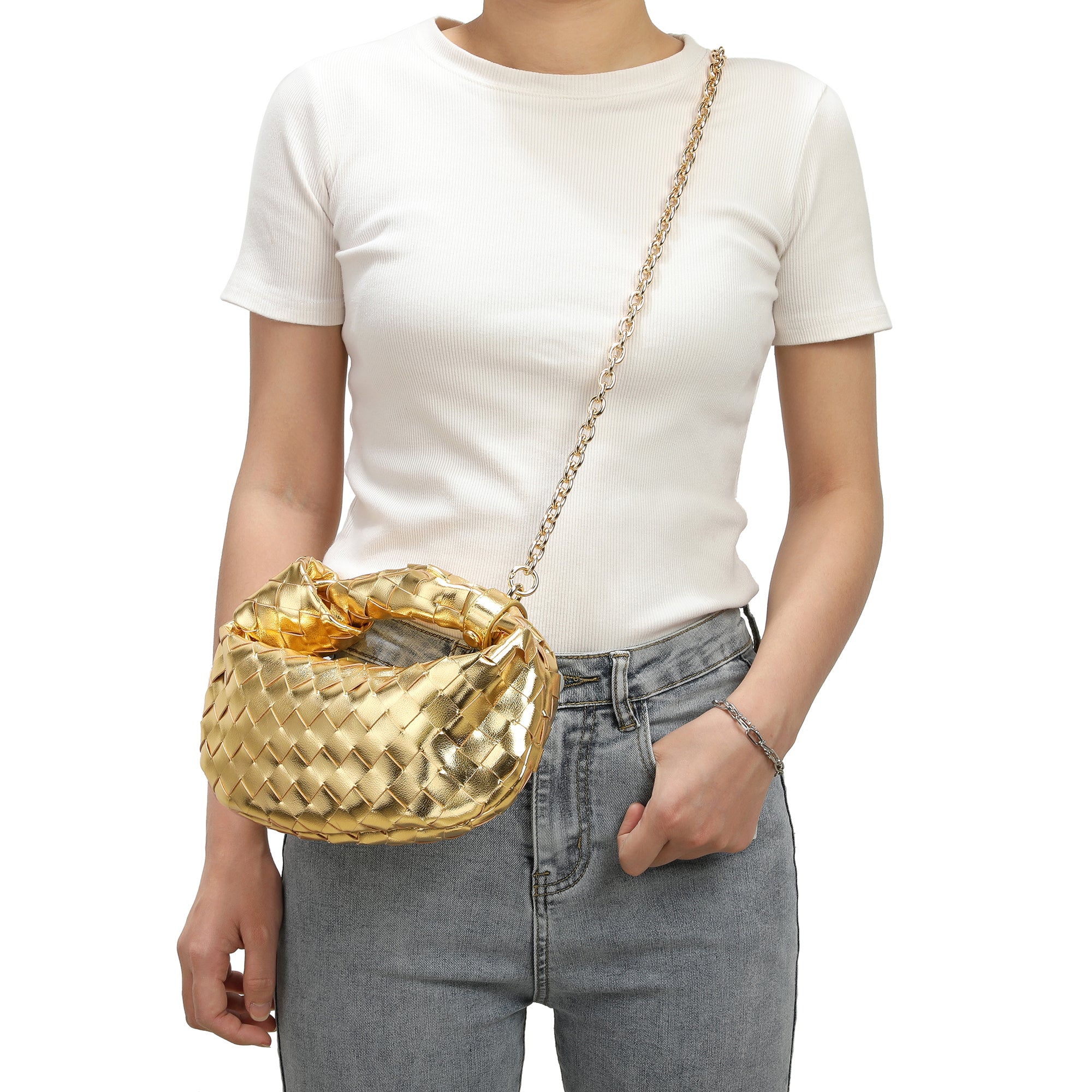 Tiffany & Fred Woven leather Knot-handle/Shoulder Bag – Tiffany