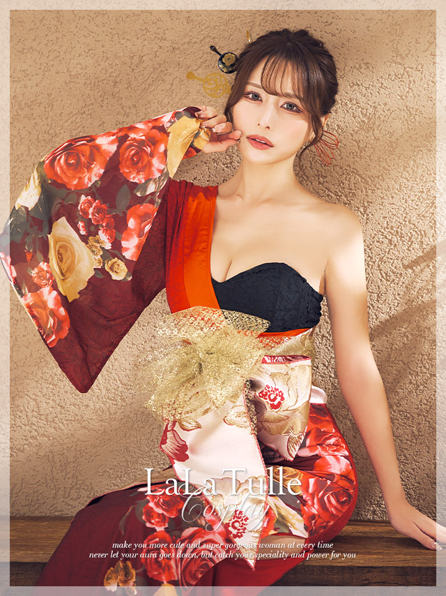 コスプレ] 花魁 桜まつり セクシーワンショルダーフラワー和装ドレス