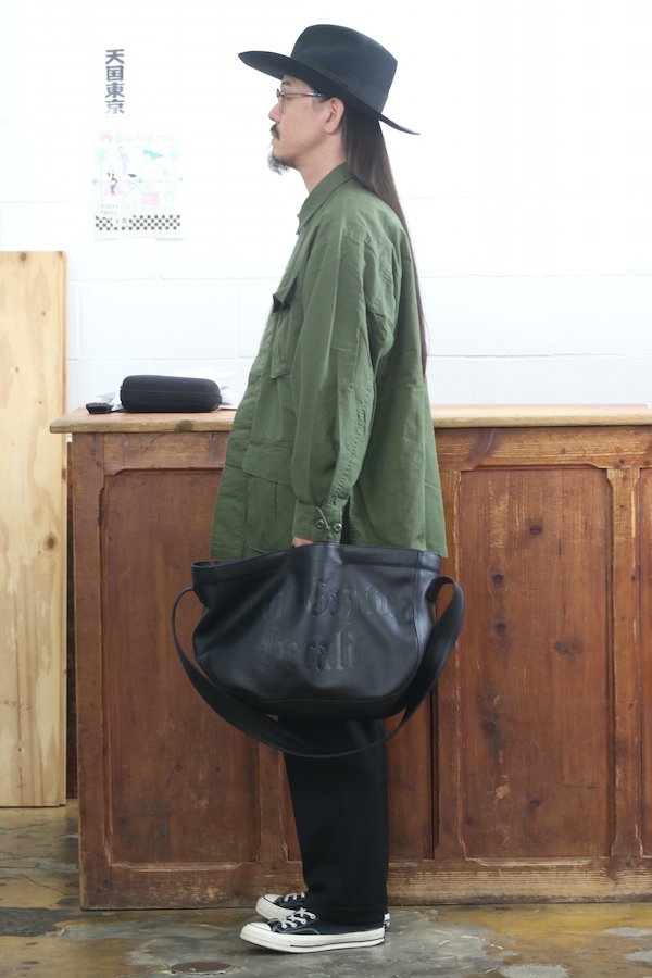 TIGHT / LEATHER NEWS PAPER BAG (BLACK)