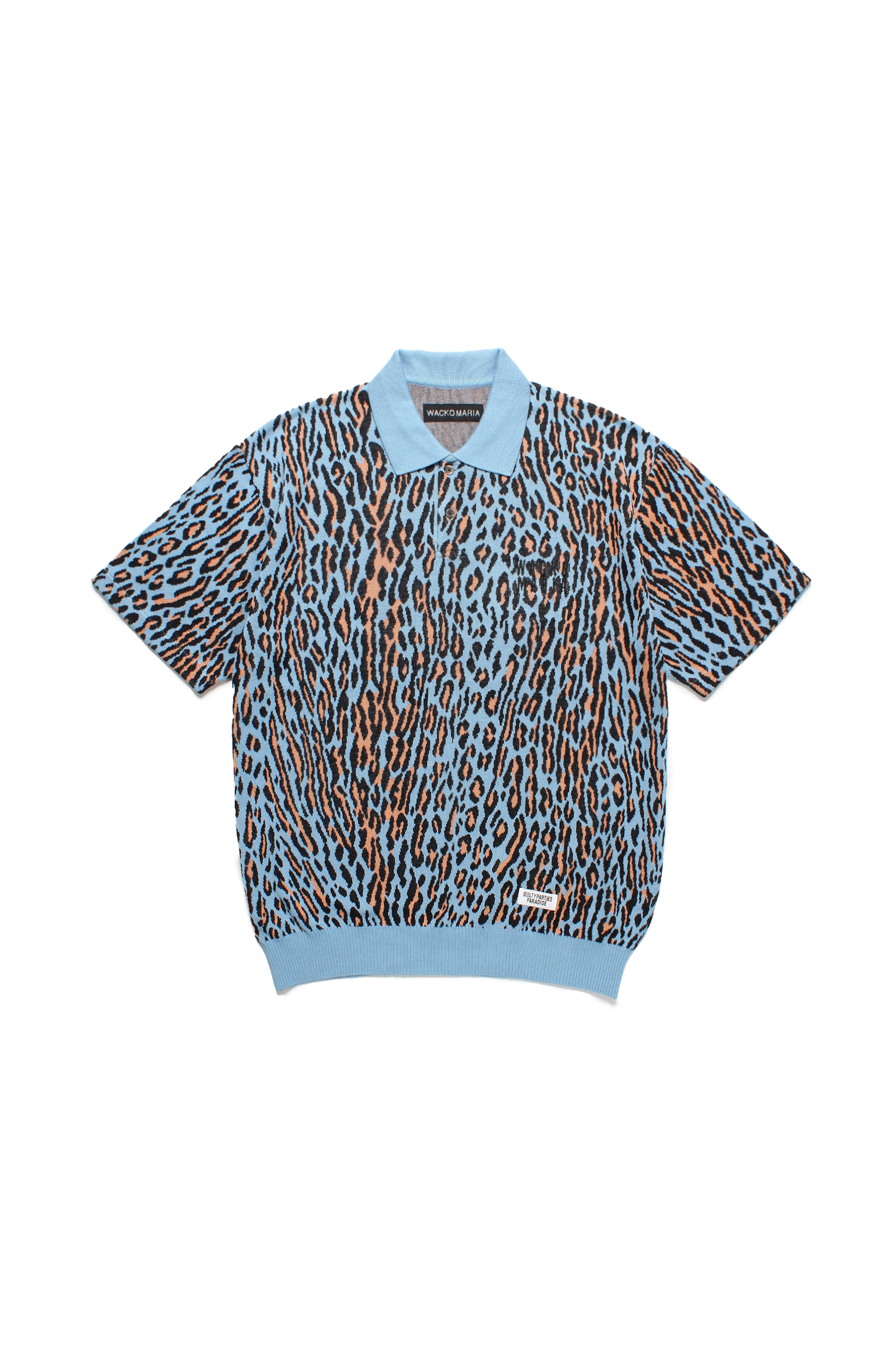TIGHT / LEOPARD KNIT POLO SHIRT ( TYPE-2 )（L-BLUE）