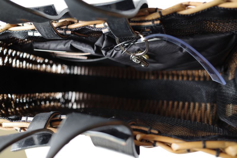 ebagos エバゴス ブライドルレザー×籐プリント入りショルダーバッグ - tity