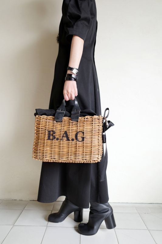 ebagos エバゴス ブライドルレザー×籐プリント入りショルダーバッグ - tity