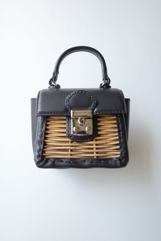 ebagos エバゴス カーフ ハンドバッグSS ブラック×シルバー - tity