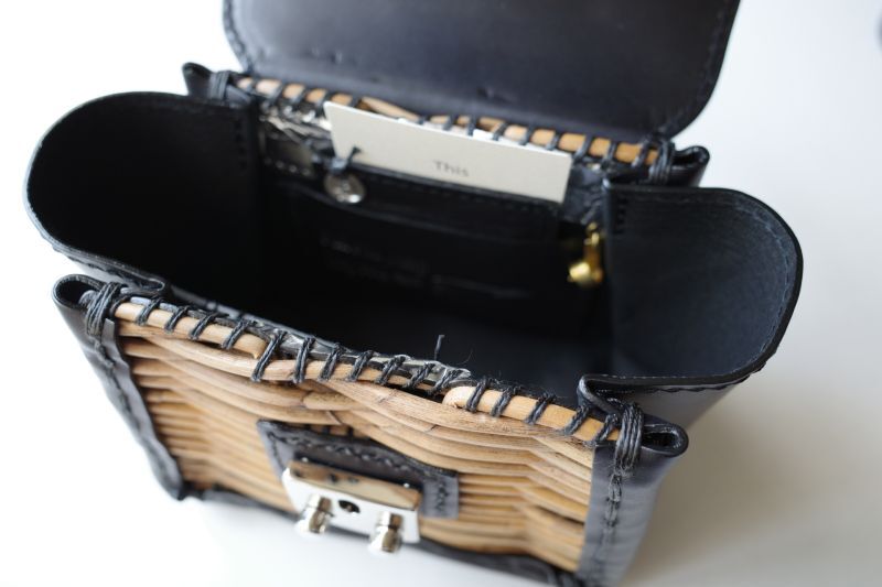 ebagos エバゴス カーフ ハンドバッグSS ブラック×シルバー - tity