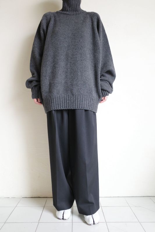 stein EX FINE LAMBS LOOSE HIGH NECK KNIT LS・CHARCOAL - tity