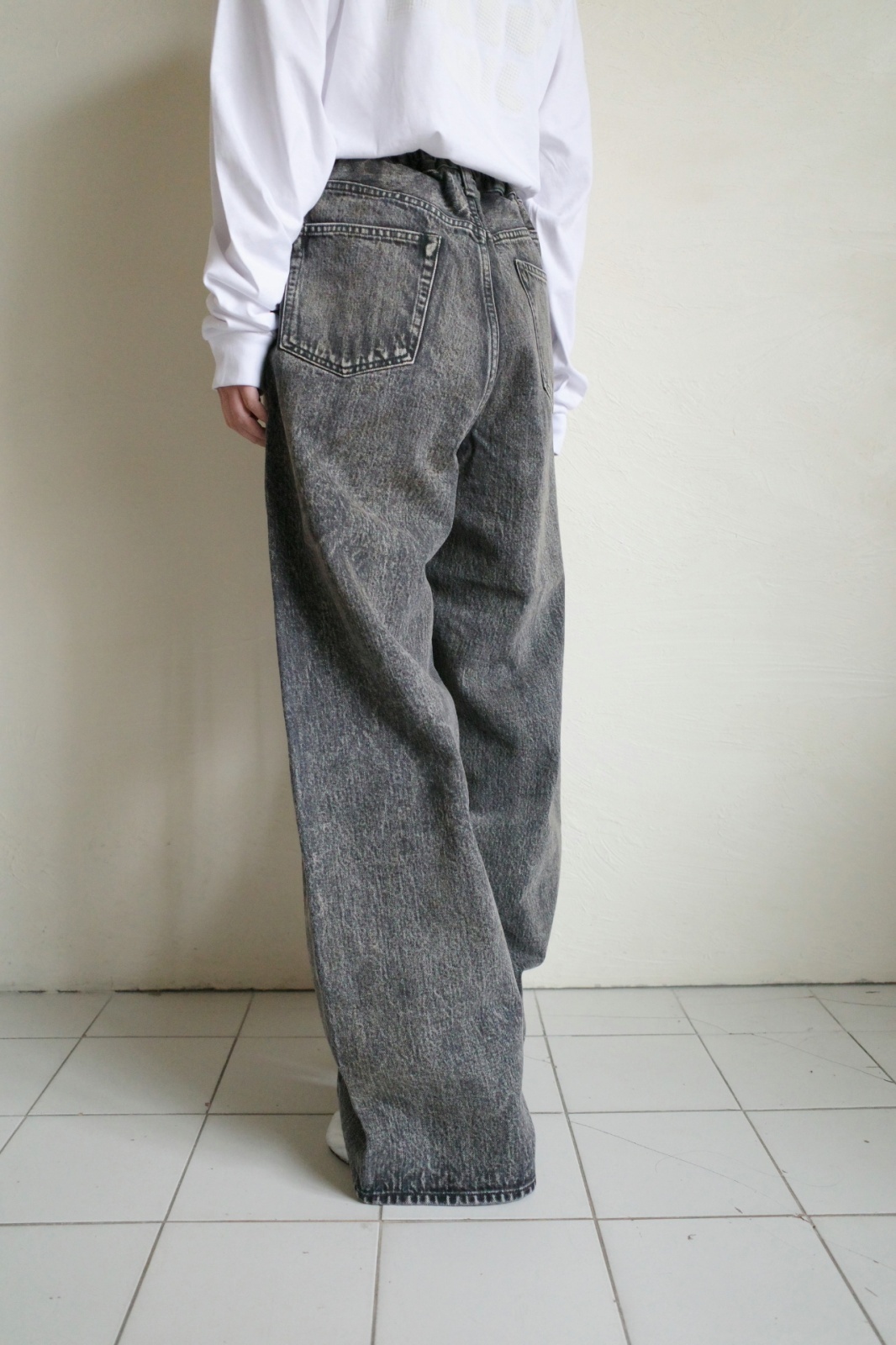 ssstein TWIST SEAM BAGGY VINTAGE DENIM JEANS・BLACK - tity