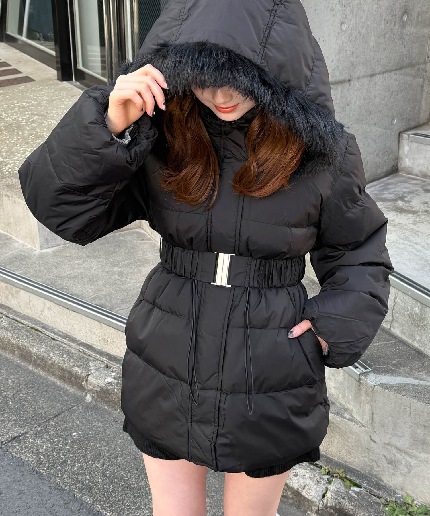 タグ付き✨PLST ポリエステルツイルモッズコート フード ファー ボア