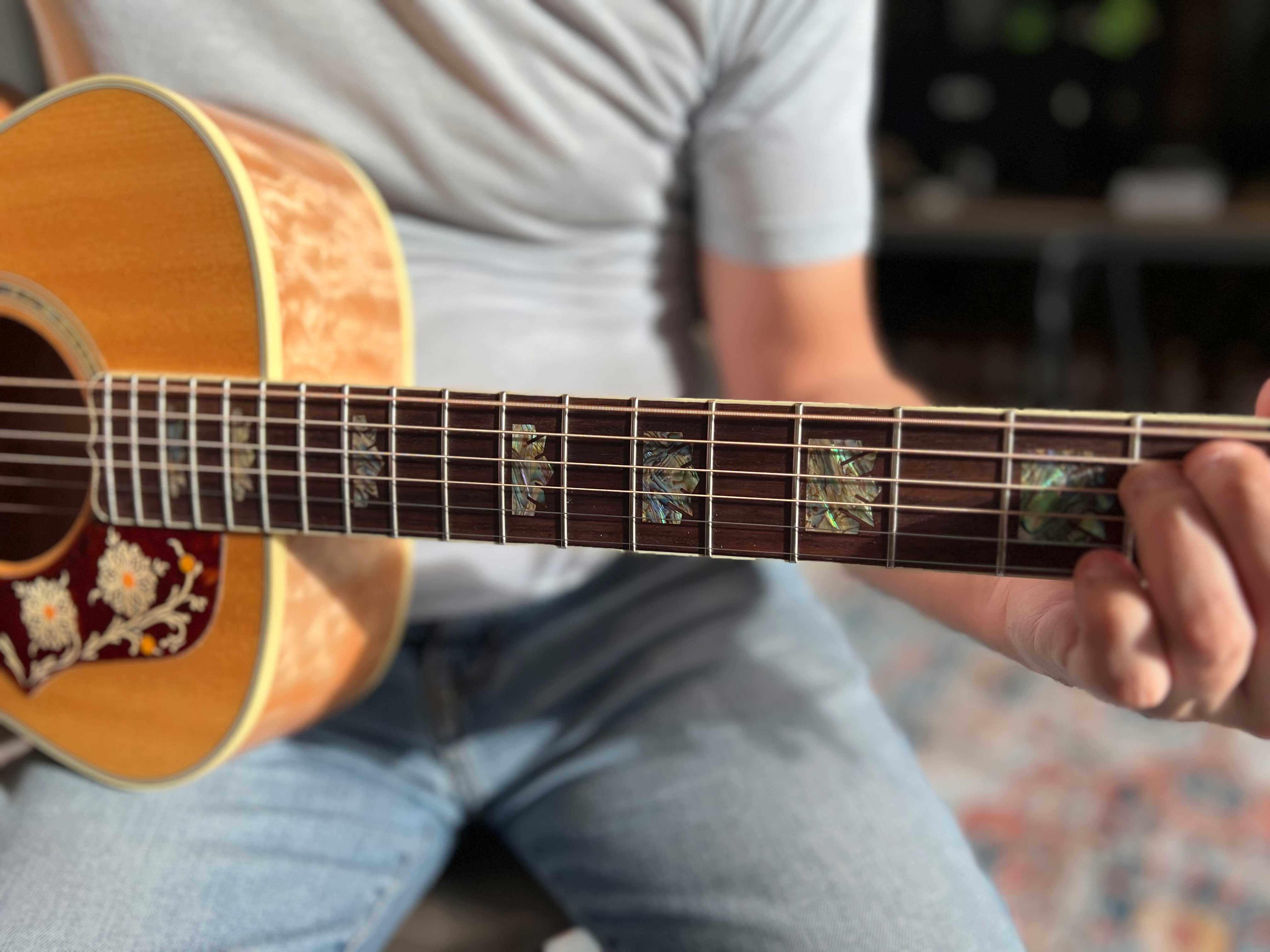 A Gibson Custom Shop J-200M Trophy Quilt Acoustic Guitar With