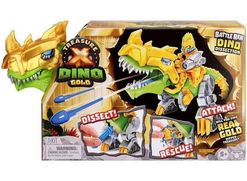 Treasure X Dino Gold Dino Dissection Battle Rex Set Moose Toys