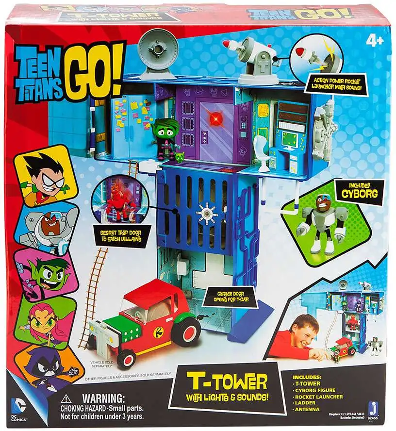 Teen Titans Go T-Tower with Lights Sounds Playset Jazwares - ToyWiz