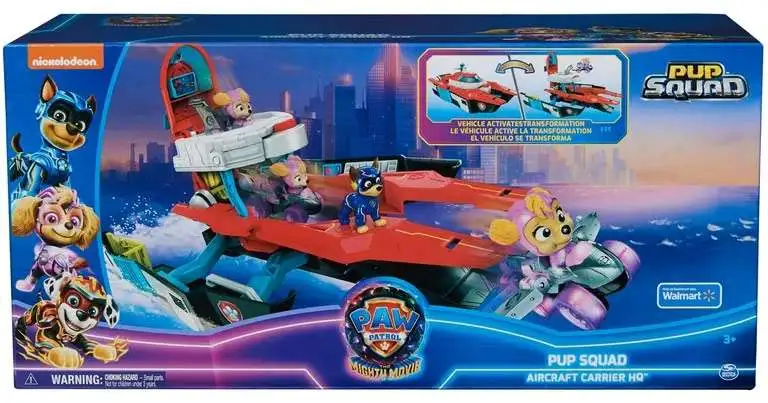 Paw Patrol The Mighty Movie Pup Squad Aircraft Carrier HQ