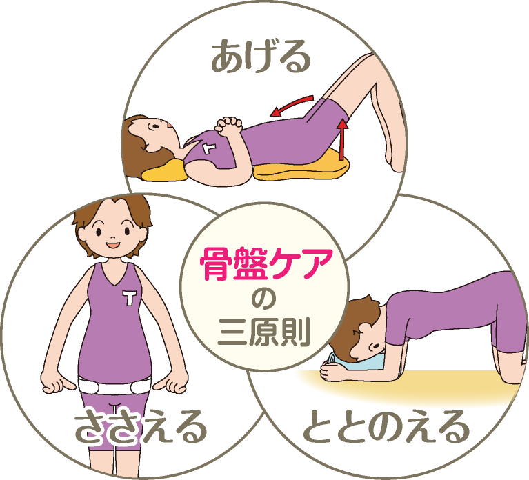 骨盤ケアの三原則 | 骨盤ケア（トコちゃんベルトの青葉 公式サイト）