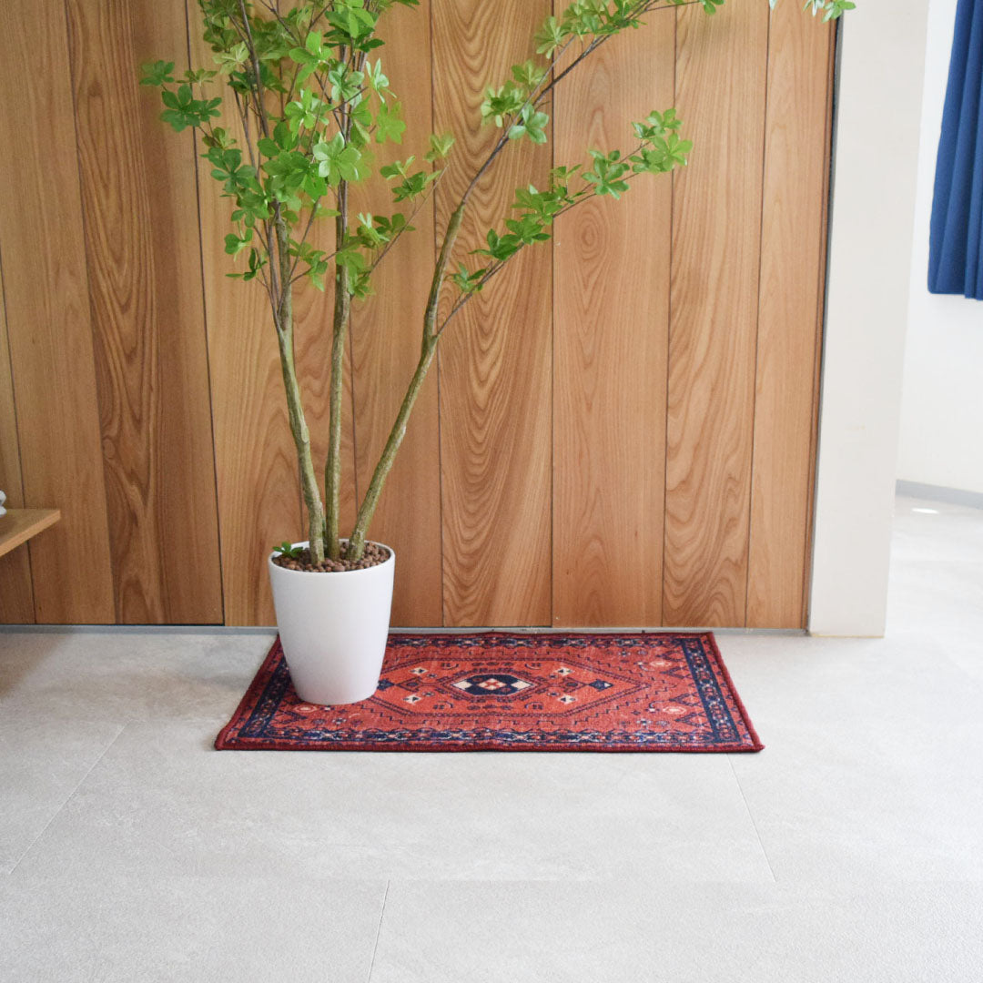 ヴィンテージ風ミニラグマット TOCORU Series トライバル柄ラグ ループ