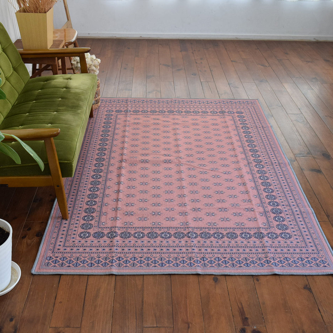 ヴィンテージ風ラグ TOCORU Series ブハラ ループ ピンク– ラグと