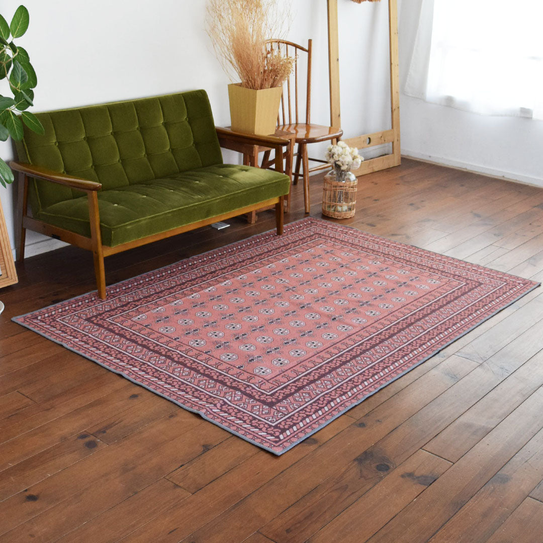 クリームとカフェオレブラウン 淡色ヴィンテージラグ 石田ゆり子さんNo