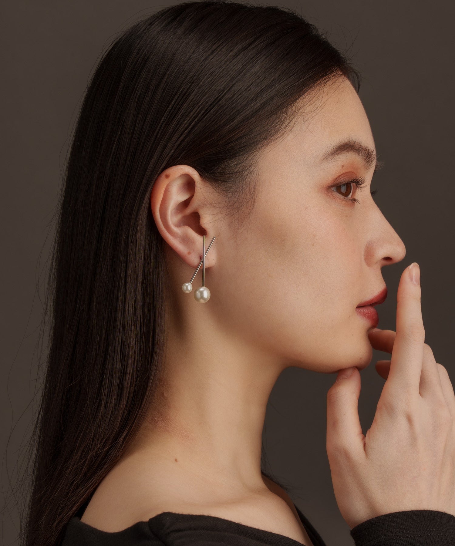パールライククロスピアス【Silver】 | tok