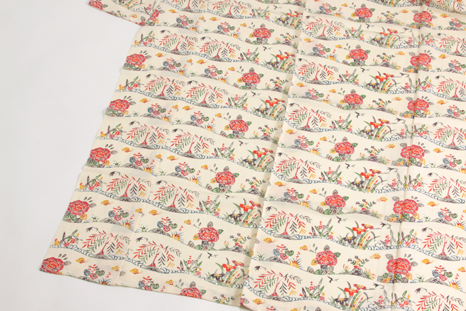 人間国宝 芹沢銈介作 型絵染 小紋地 「草花文」 未仕立て品 | 特選