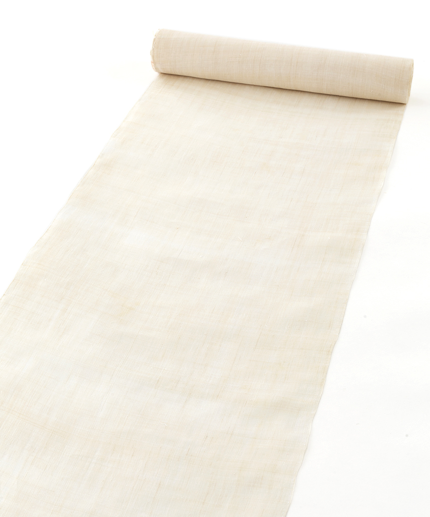 日本工芸会正会員 鈴木苧紡庵作 重要無形文化財 越後上布 着尺 未