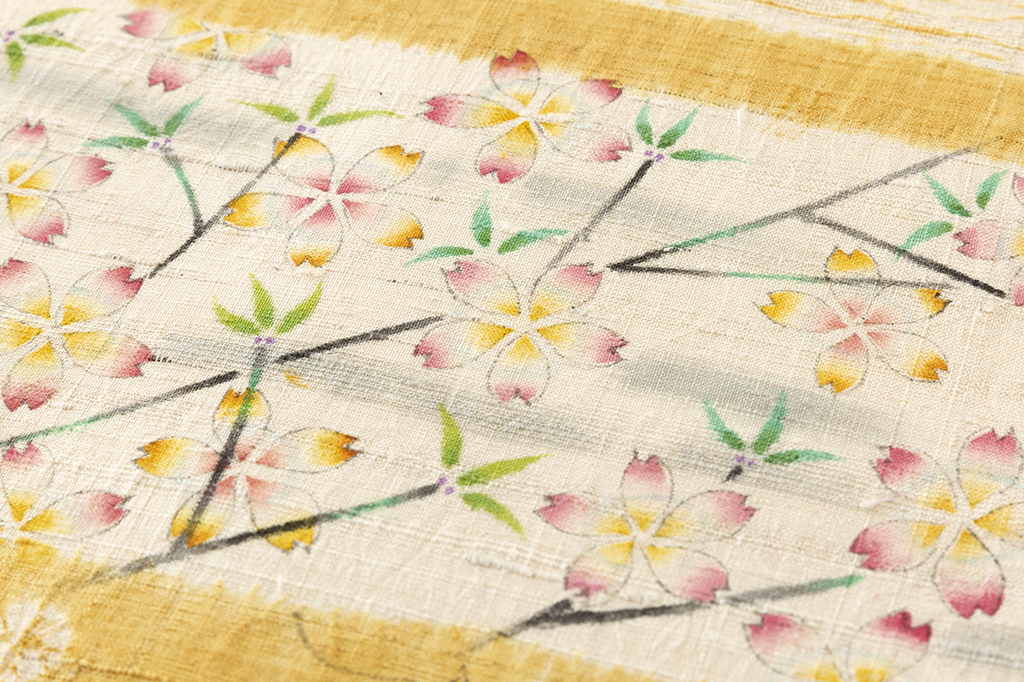 作家不詳 型絵染 紬九寸名古屋帯 | 特選きものコレクション