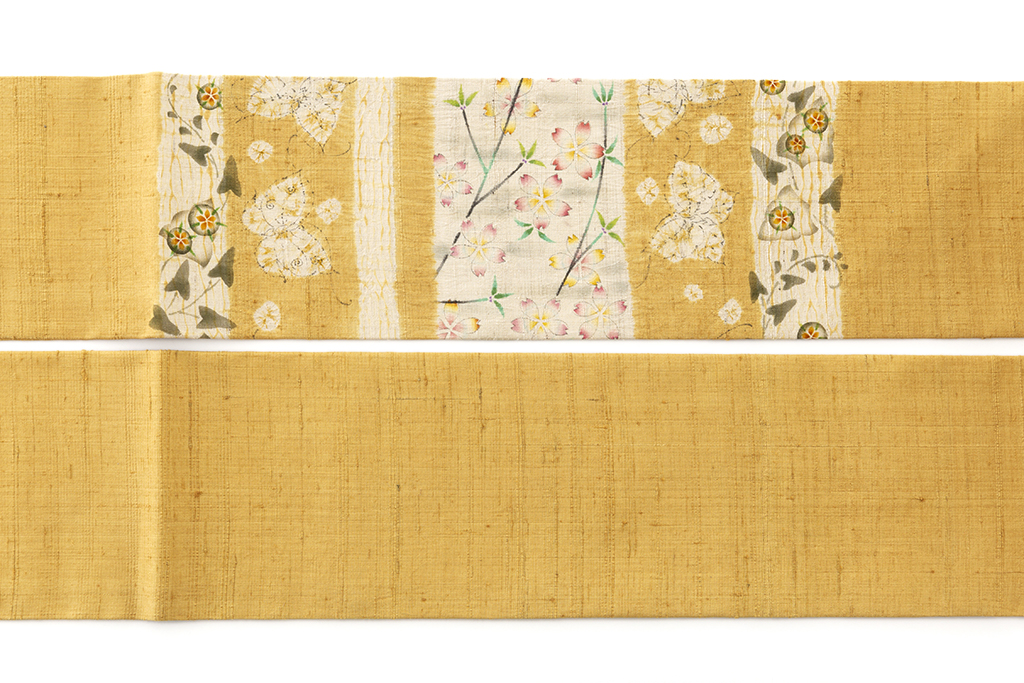 作家不詳 型絵染 紬九寸名古屋帯 | 特選きものコレクション